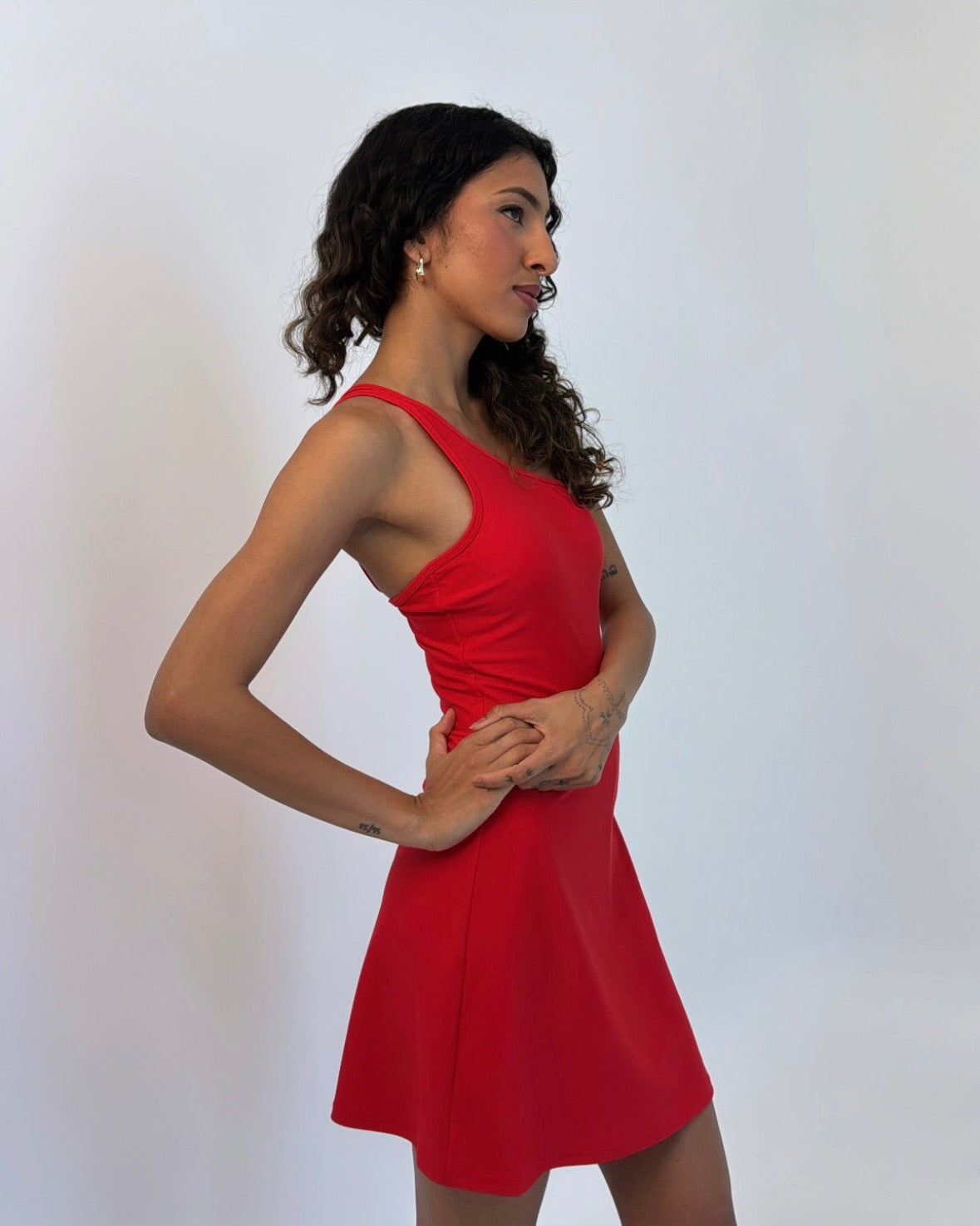 Cherry Red - Swimsuit & Skort Set
