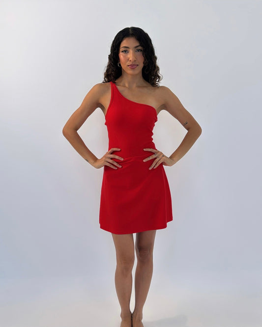 Cherry Red - Swimsuit & Skort Set